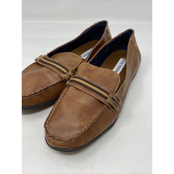 Steve Madden Size 7 Brown Faux Leather Loafers Driver Shoes Men\'s